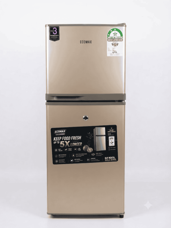 Ecomax 118L Double Door Refrigerator – Energy Efficient Compact Fridge